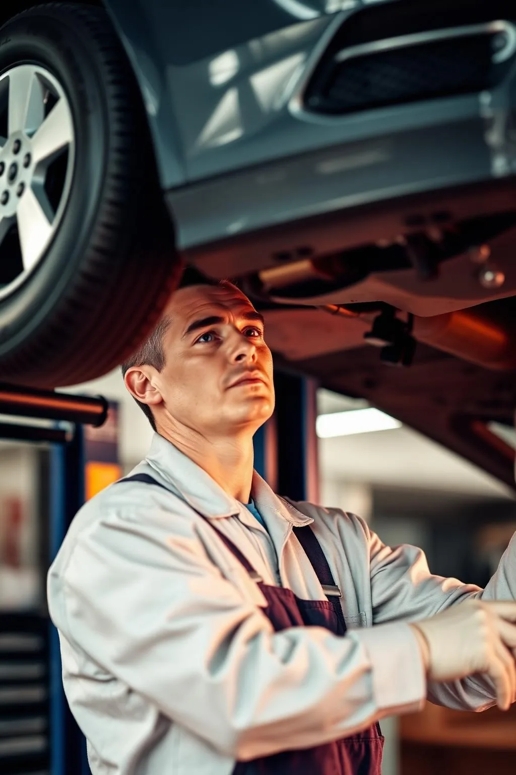 Eddy Auto Mechanic technician working on a vehicle in the Baltimore shop